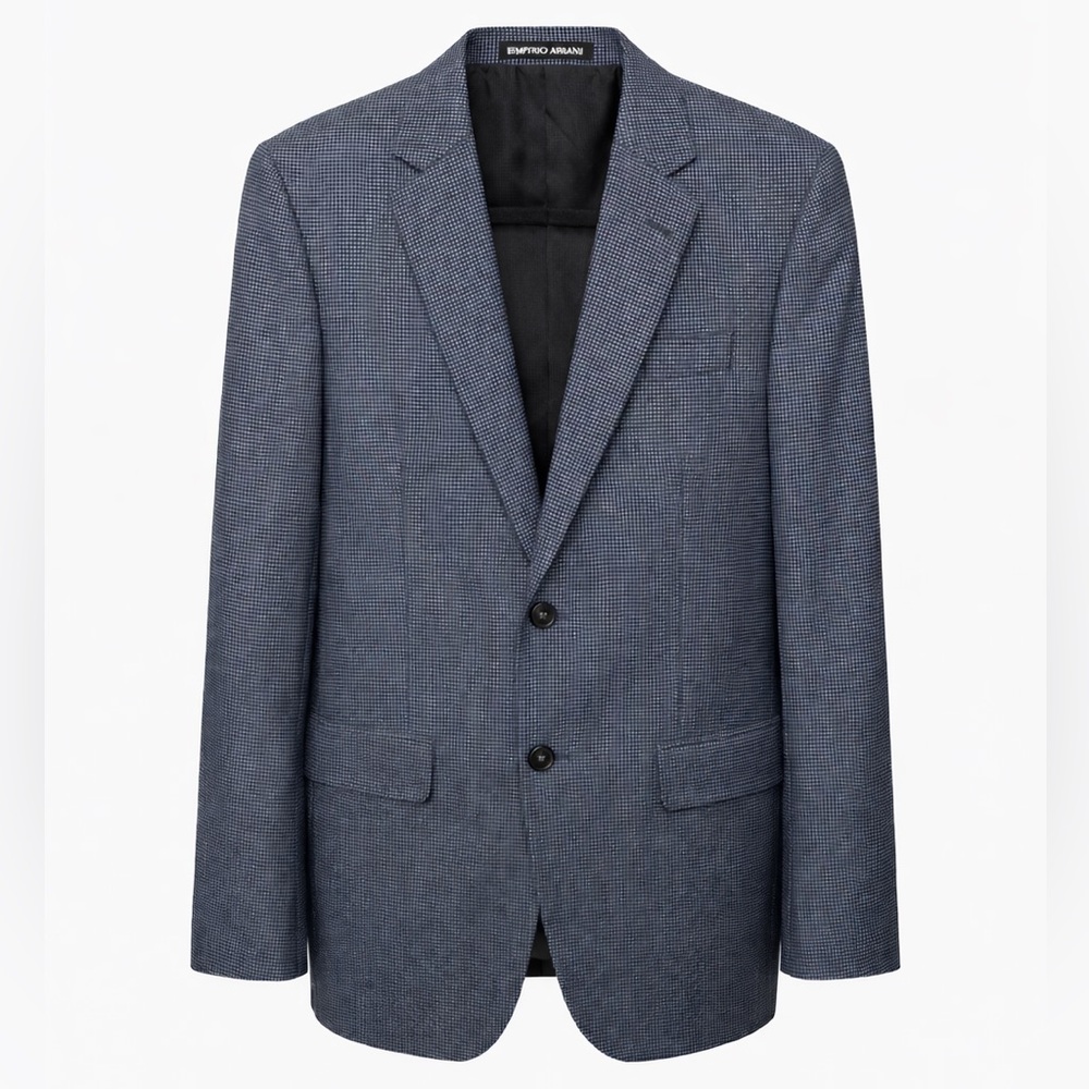 Emporio Armani G Line Wool Houndstooth Suit Jacket
